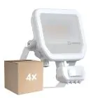 Multipack 4x Ledvance LED Floodlight Aluminium White 17W 2400lm 100D - 840 Cool White | IP65 - Motion And Light Sensor - Symmetrical